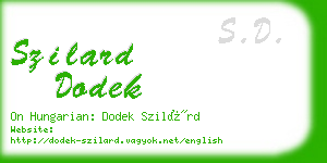 szilard dodek business card